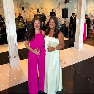 Long fuchsia jumpsuit